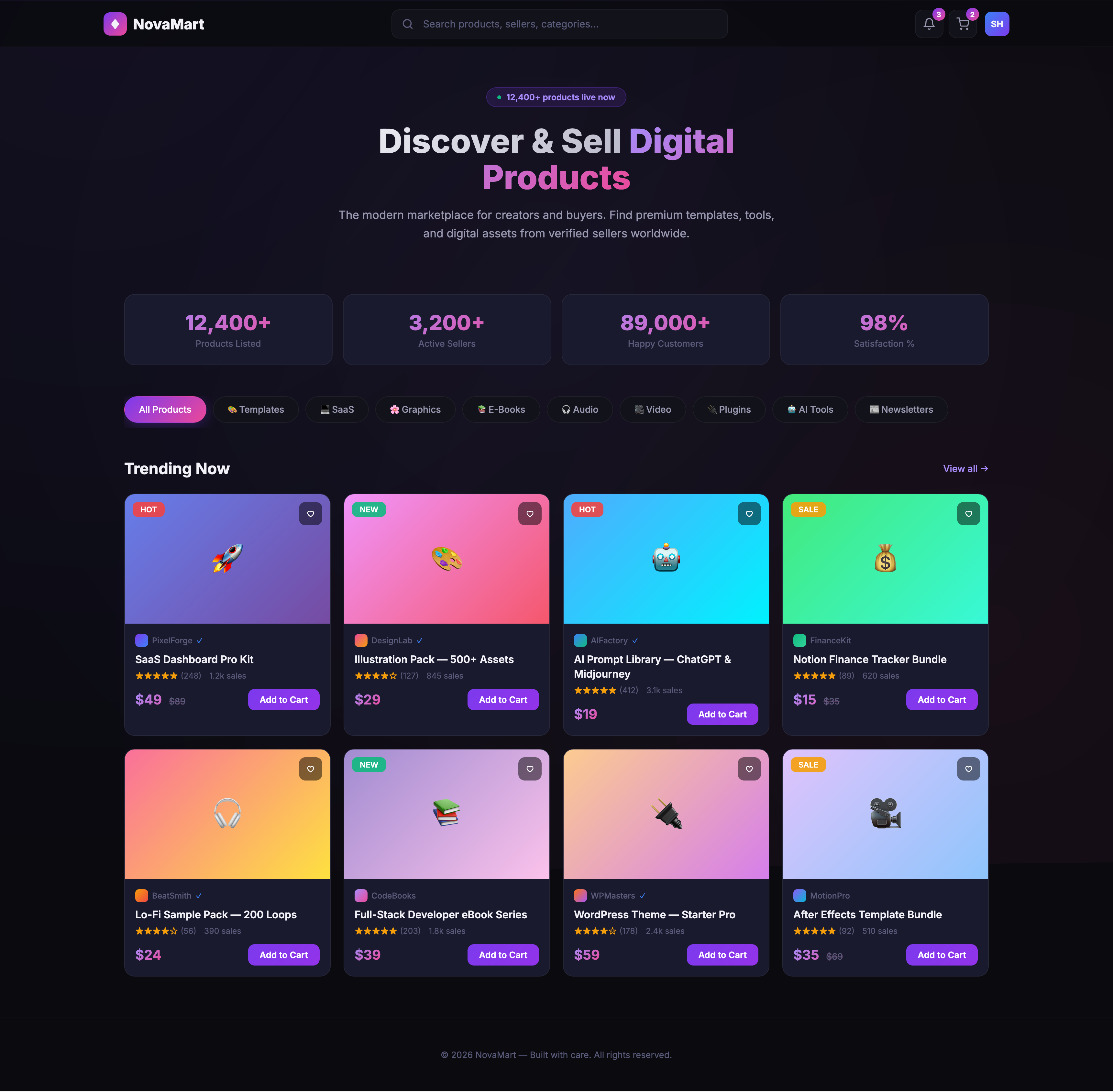 NovaMart modern marketplace